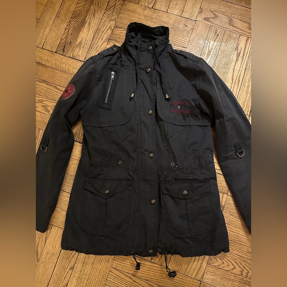 Women’s Harley Davidson Mid Weight Zip Up Coat Jacket Size small